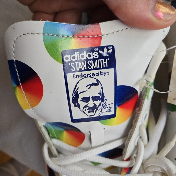 Adidas Stan Smith Multi Dots White Multicolor Color Wheel Sneakers - Picture 12 of 14